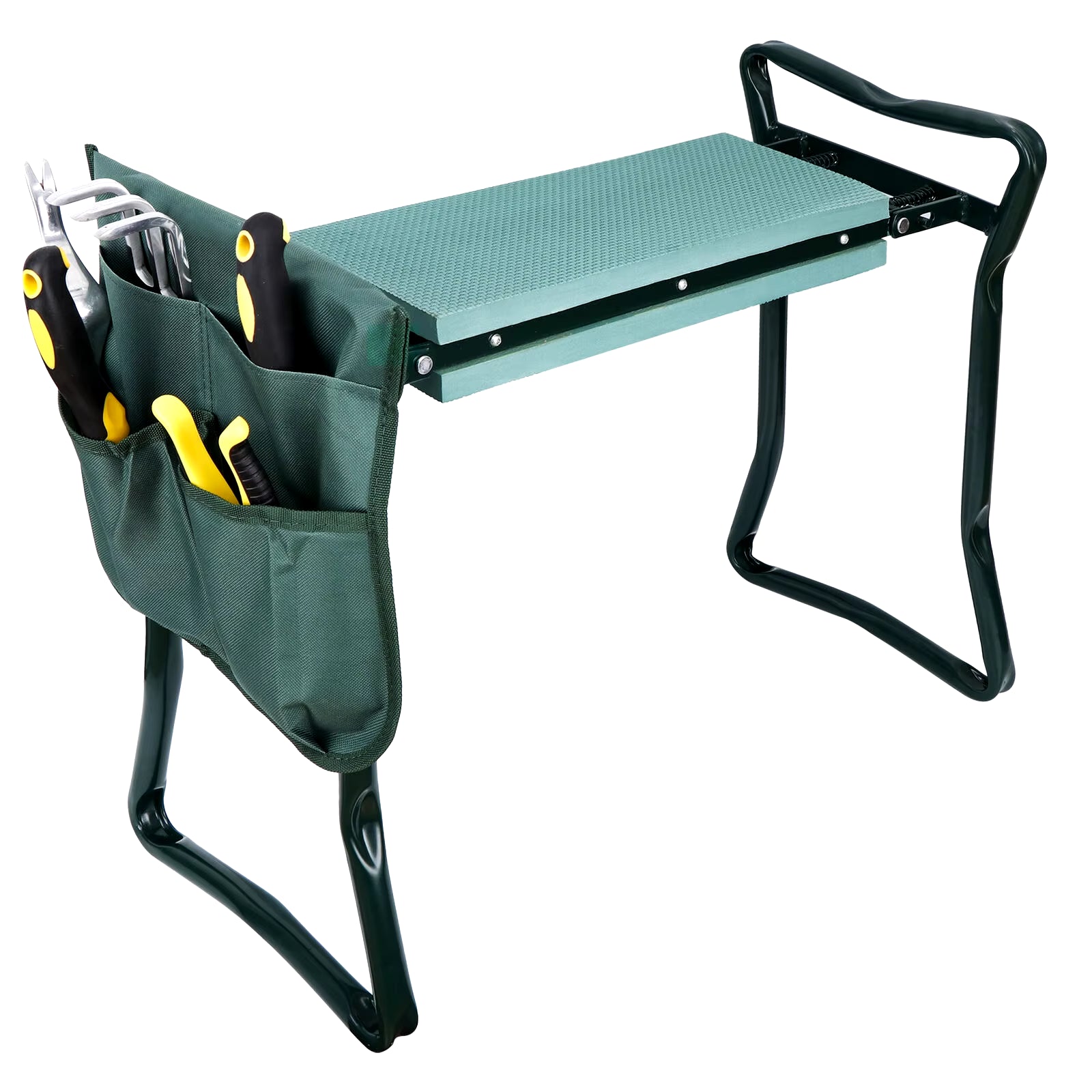 Foldable Garden Kneeler Kneeling Bench Stool Soft Cushion Seat Pad & Tool Pouch